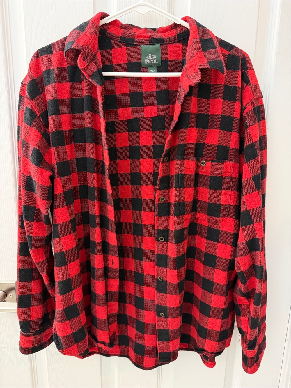 wild fable Red and Black Buffalo Plaid Button-Up Shirt